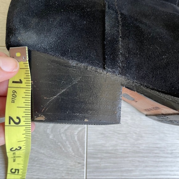 Western styling boots suede black leather boots size 37. - Picture 6 of 9